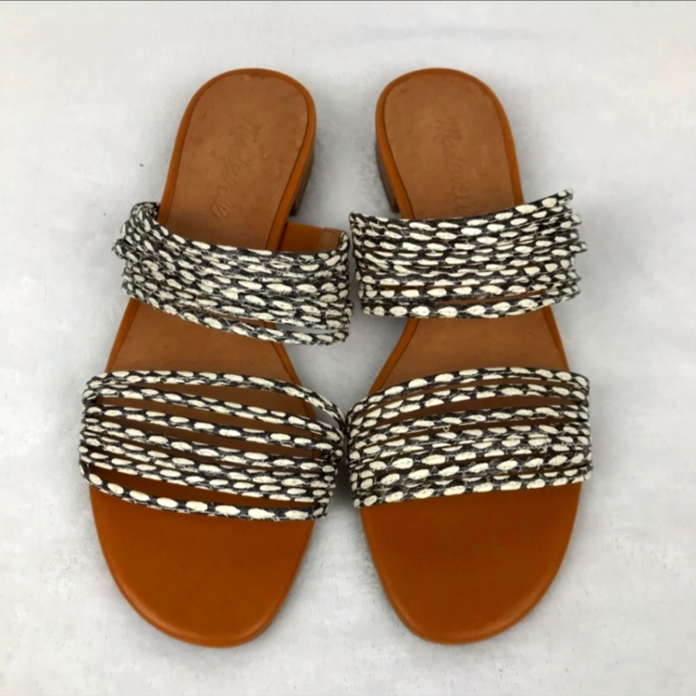 Madewell Meg snakeskin print strappy sandals size 6